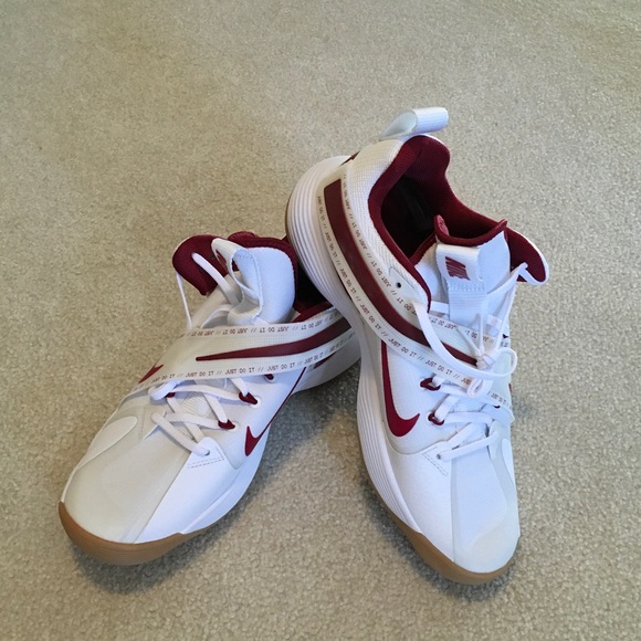 Nike Other - Nike White & Maroon Low-Top Sneakers with Velcro